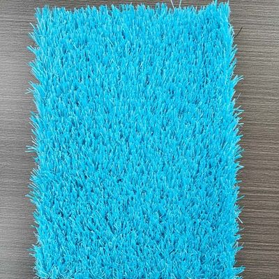 ความสูง 25 มิลลิเมตร Anti Static ยูวีทนทานหญ้าเทียมที่มีพื้นผิวสีฟ้าปรับแต่ง