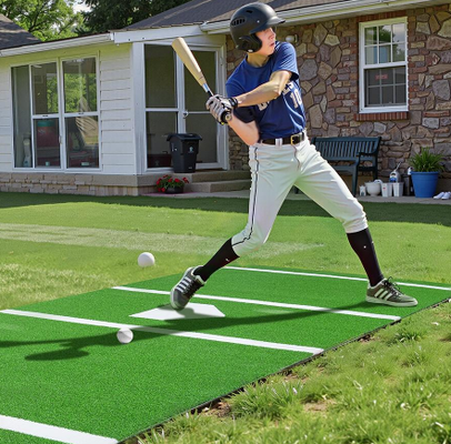 Portable Artificial Turf Baseball Batting Mat with PU Foam Backing UV Resistant and Customizable Options