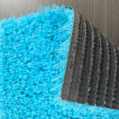 ความสูง 25 มิลลิเมตร Anti Static ยูวีทนทานหญ้าเทียมที่มีพื้นผิวสีฟ้าปรับแต่ง