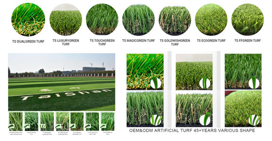 หญ้าเทียม 12400 Dtex รูปทรง C Spine ความสูงพรม 60 มม. สำหรับงานภูมิทัศน์