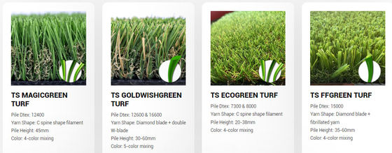 หญ้าเทียม 12400 Dtex รูปทรง C Spine ความสูงพรม 60 มม. สำหรับงานภูมิทัศน์